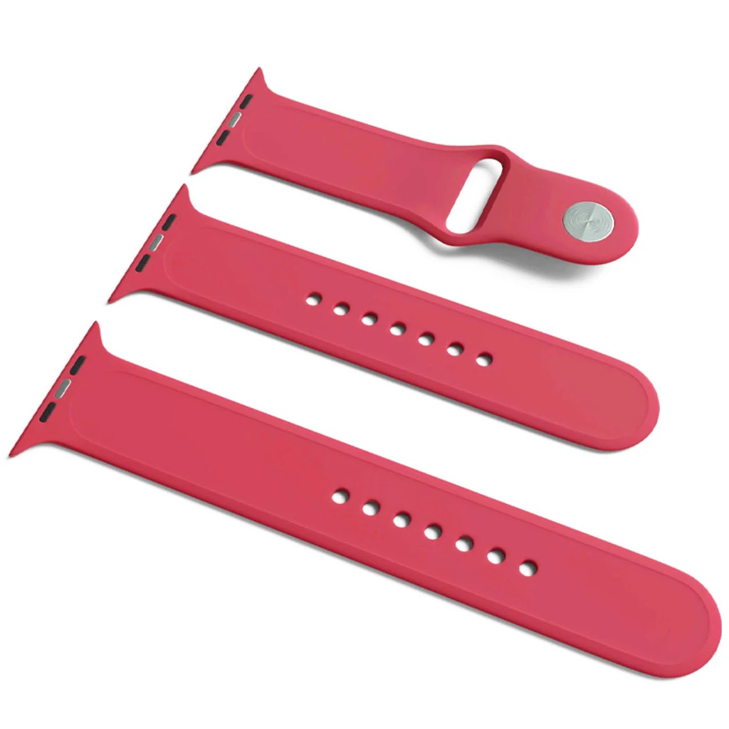 Силіконовий ремінець Apple Watch Sport Band 38mm/40mm S/M&M/L 3pcs Pomegranate (HQCo)