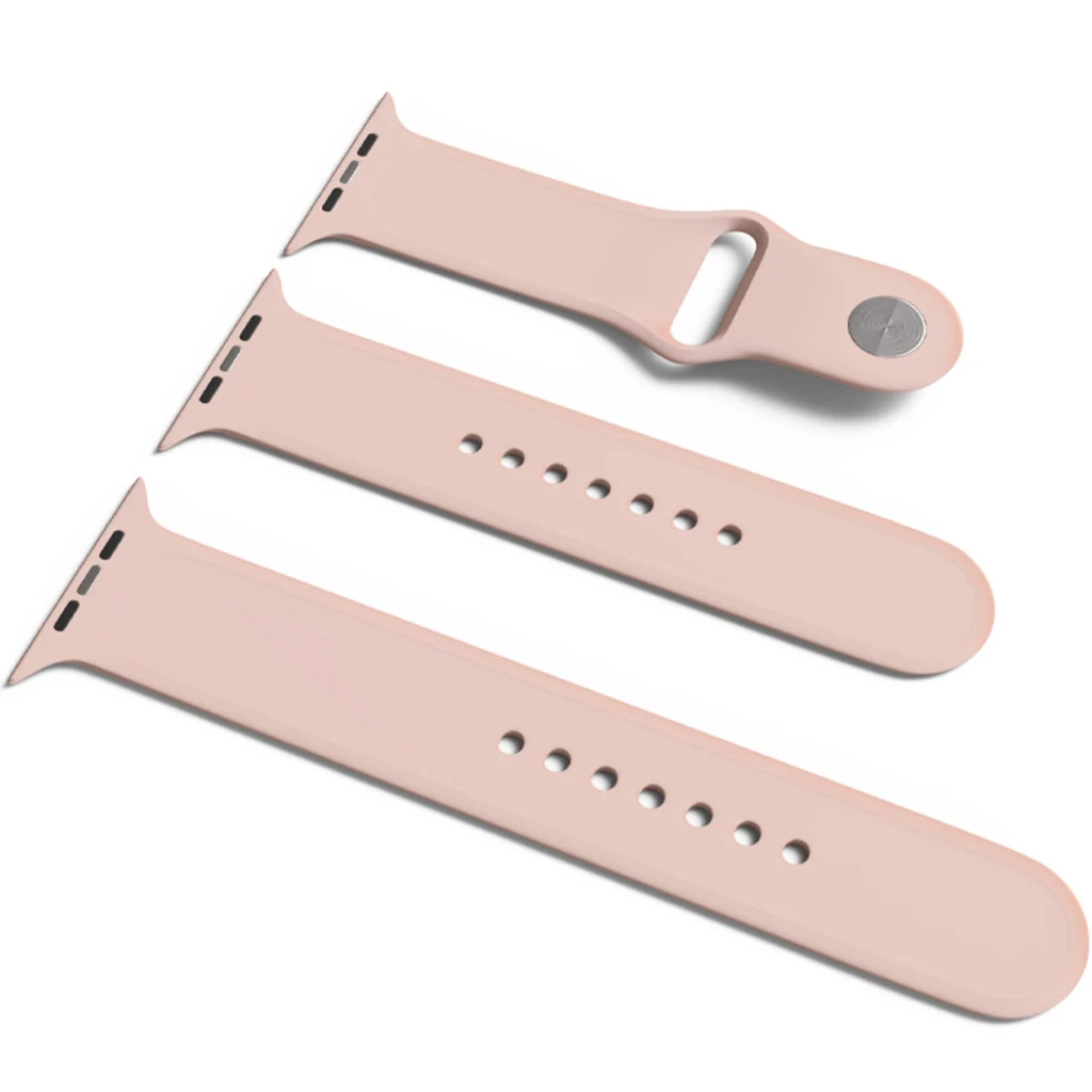 Силиконовый ремешок Apple Watch Sport Band 42mm/44mm S/M&M/L 3pcs Pink Sand (HQCo)