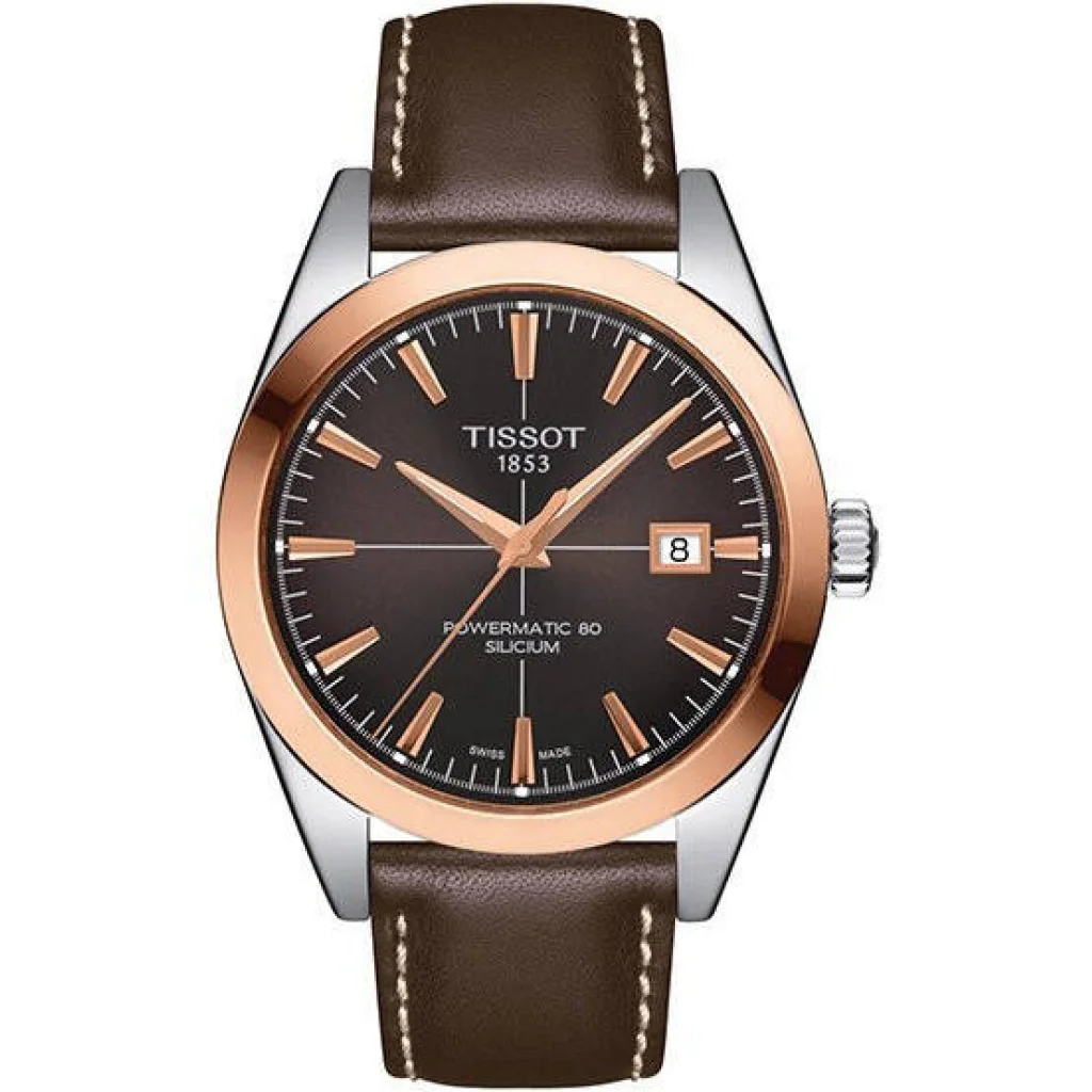Часы Tissot Gentleman Powermatic 80 Silicium Solid 18k Gold Bezel T927.407.46.291.00