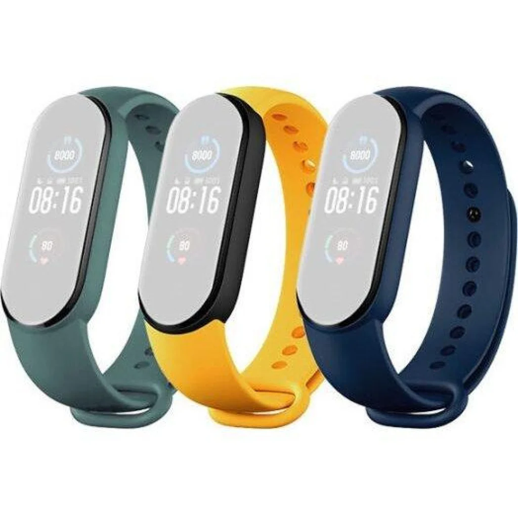 Набір ремінеців для Xiaomi Mi Band 5, Xiaomi Mi Band 6 Blue/Yellow/Green (BHR4640GL)
