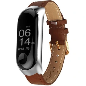 Браслет Mi Band 3, Mi Band 4 Leather Brown