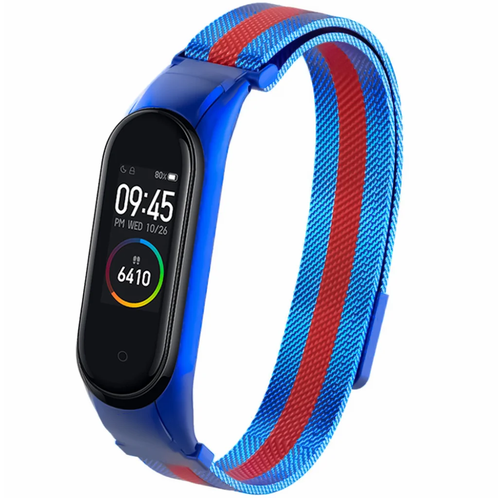 Ремінець Milanese Loop Color Blue/Red для Xiaomi Mi Band 4, Mi Band 3