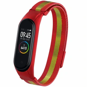 Ремінець Milanese Loop Color Red/Gold для Xiaomi Mi Band 4, Mi Band 3