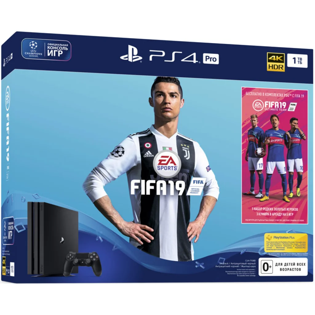 Игровая приставка SONY PlayStation 4 Pro 1Tb Black + FIFA 19