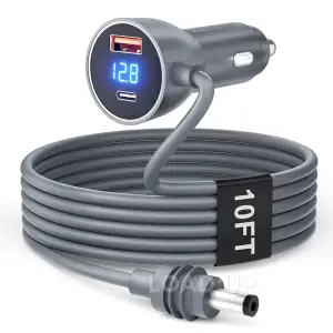 Автомобільний зарядний пристрій для Starlink Mini, 3 м (дисплей, USB-A QC + USB-C) (Китай)