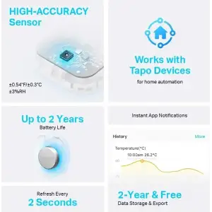 Умный датчик температуры и влажности TP-Link Tapo T310 UA