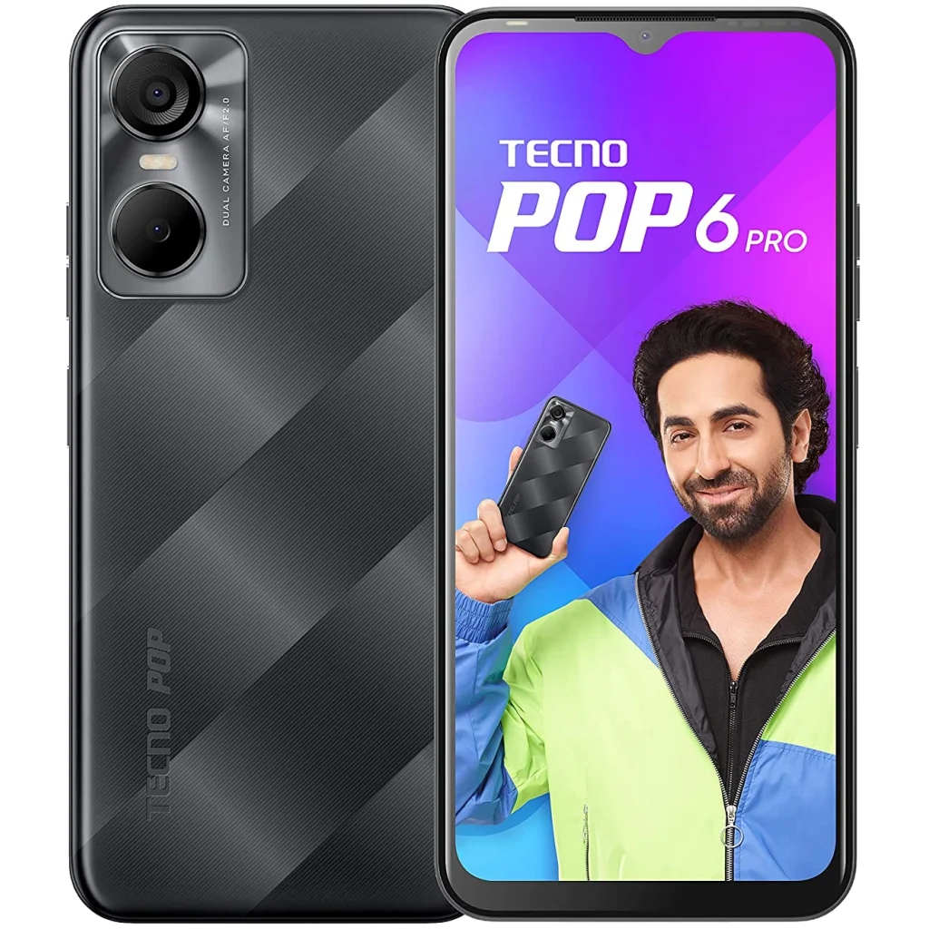 Смартфон Tecno Pop 6 Pro (BE8) 2/32GB Dual Sim Polar Black (4895180785511) UA
