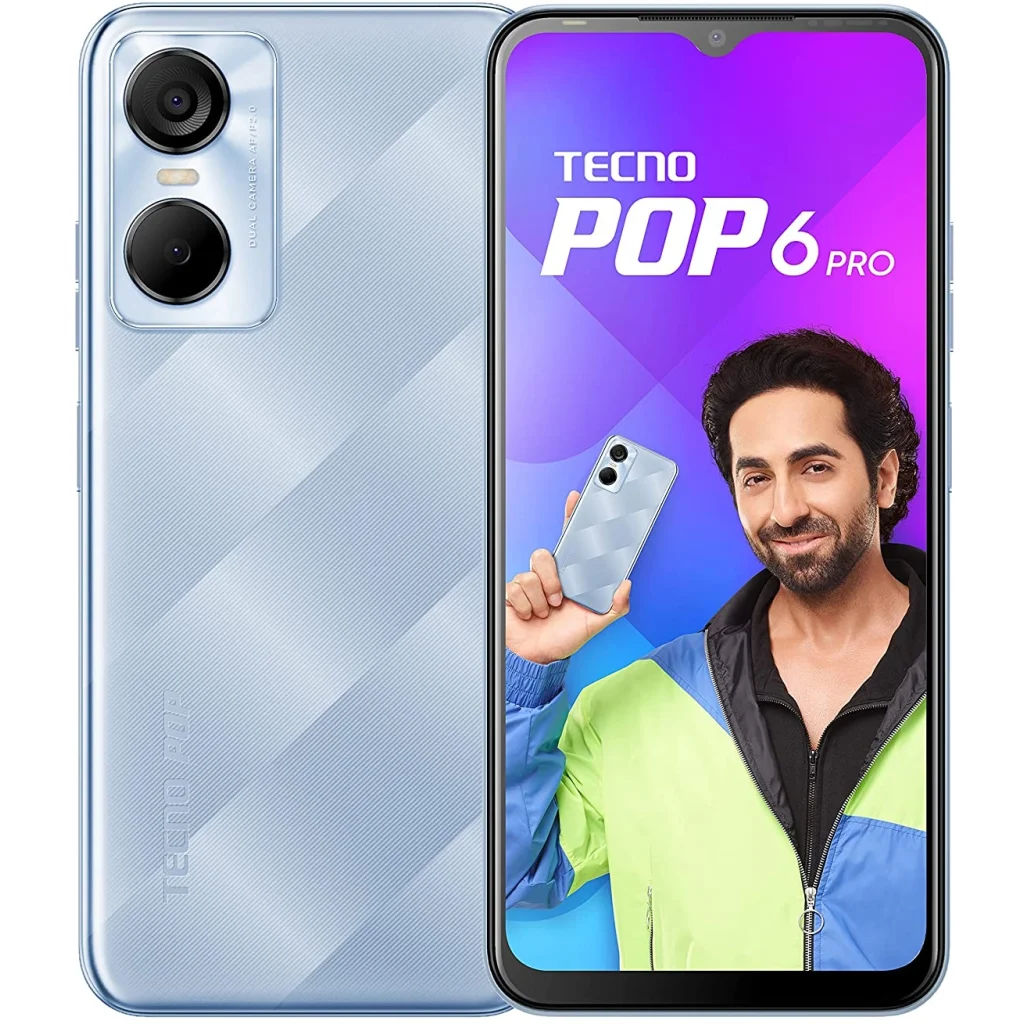 Смартфон Tecno Pop 6 Pro (BE8) 2/32GB Dual Sim Peaceful Blue (4895180785528) UA