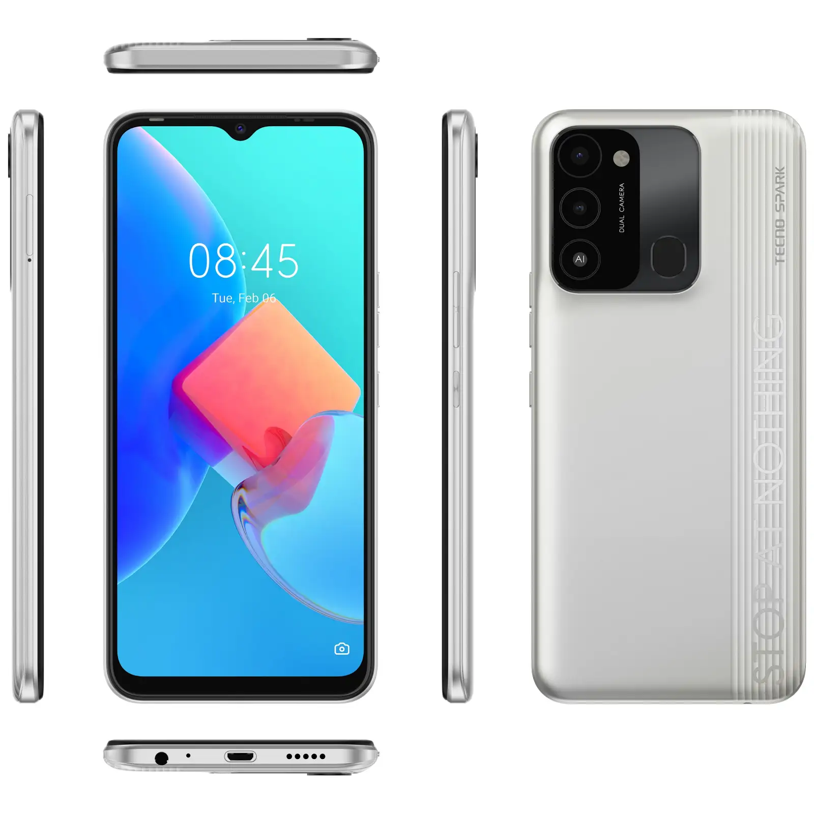 Смартфон Tecno Spark 8C KG5n 4/64GB NFC Diamond Grey (4895180777981) UA