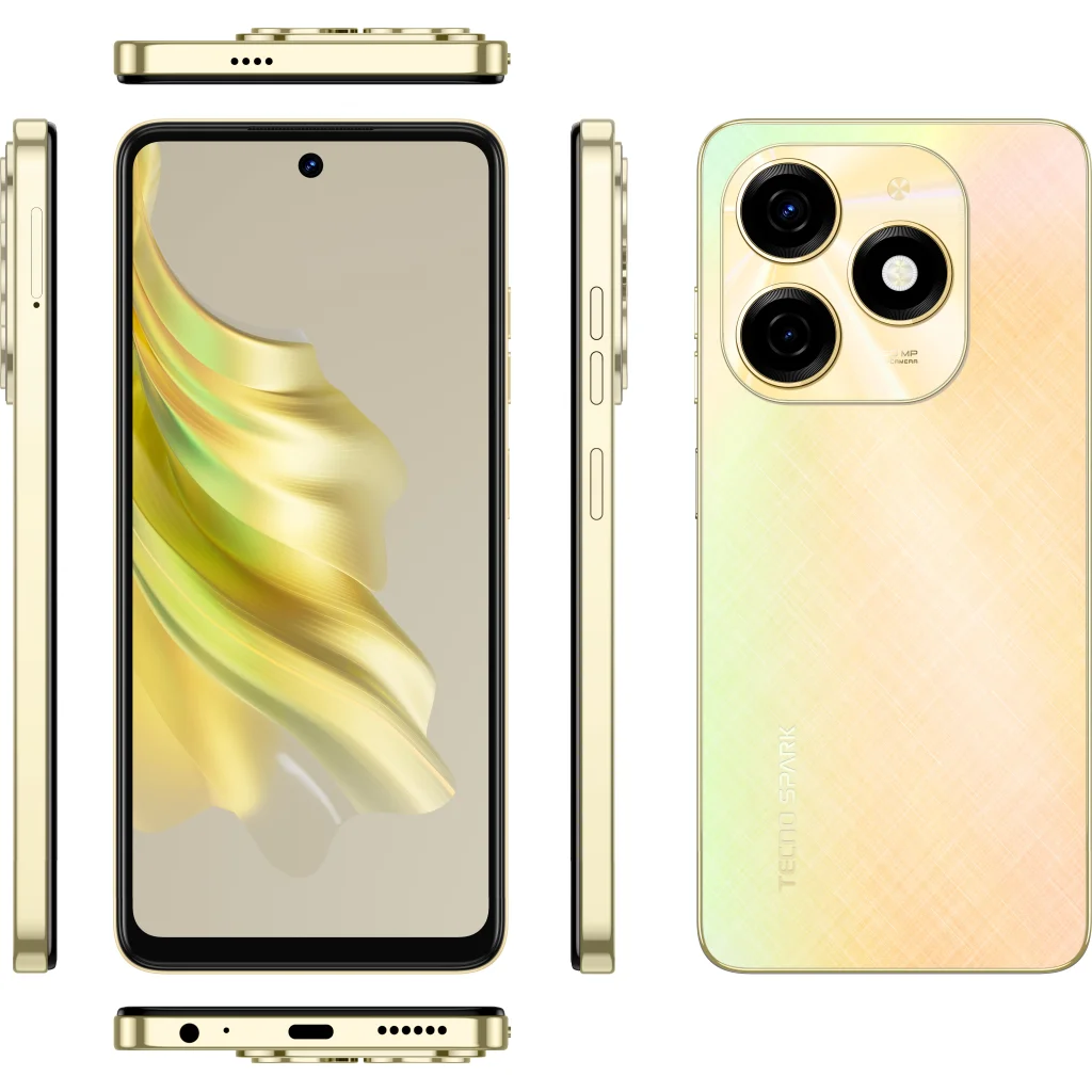 Смартфон Tecno Spark 20 KJ5n 8/256Gb Neon Gold (4894947013577) UA