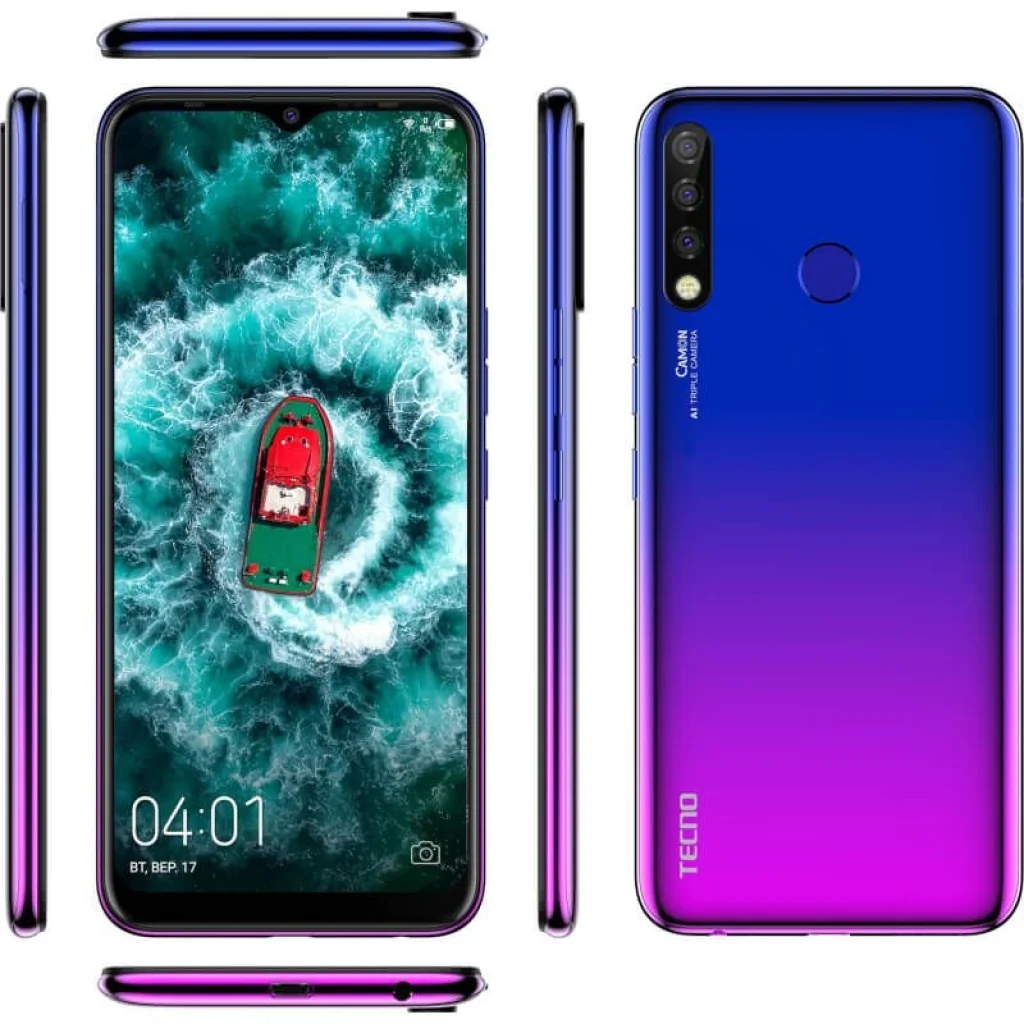 Смартфон Tecno Camon 12 Air (CC6) 3/32Gb Dual Sim Sky Cyan UA