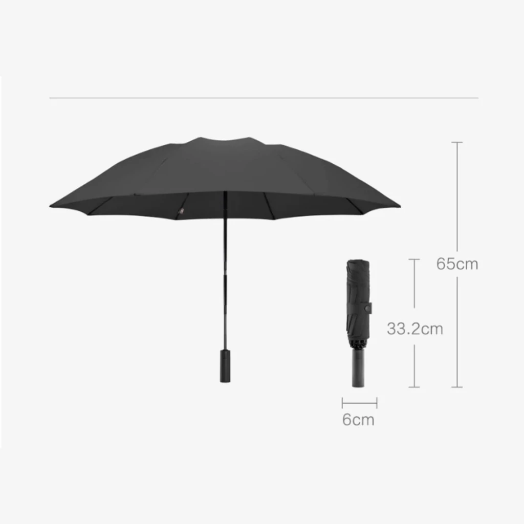Парасолька Xiaomi 90FUN Oversize Automatic Umbrella with Flashlight Black