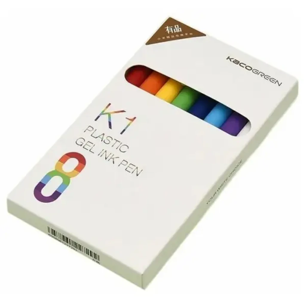 Набор ручек Xiaomi Kaco K1 Candy Color Multicolor Black Gel Ink Pen 8pcs