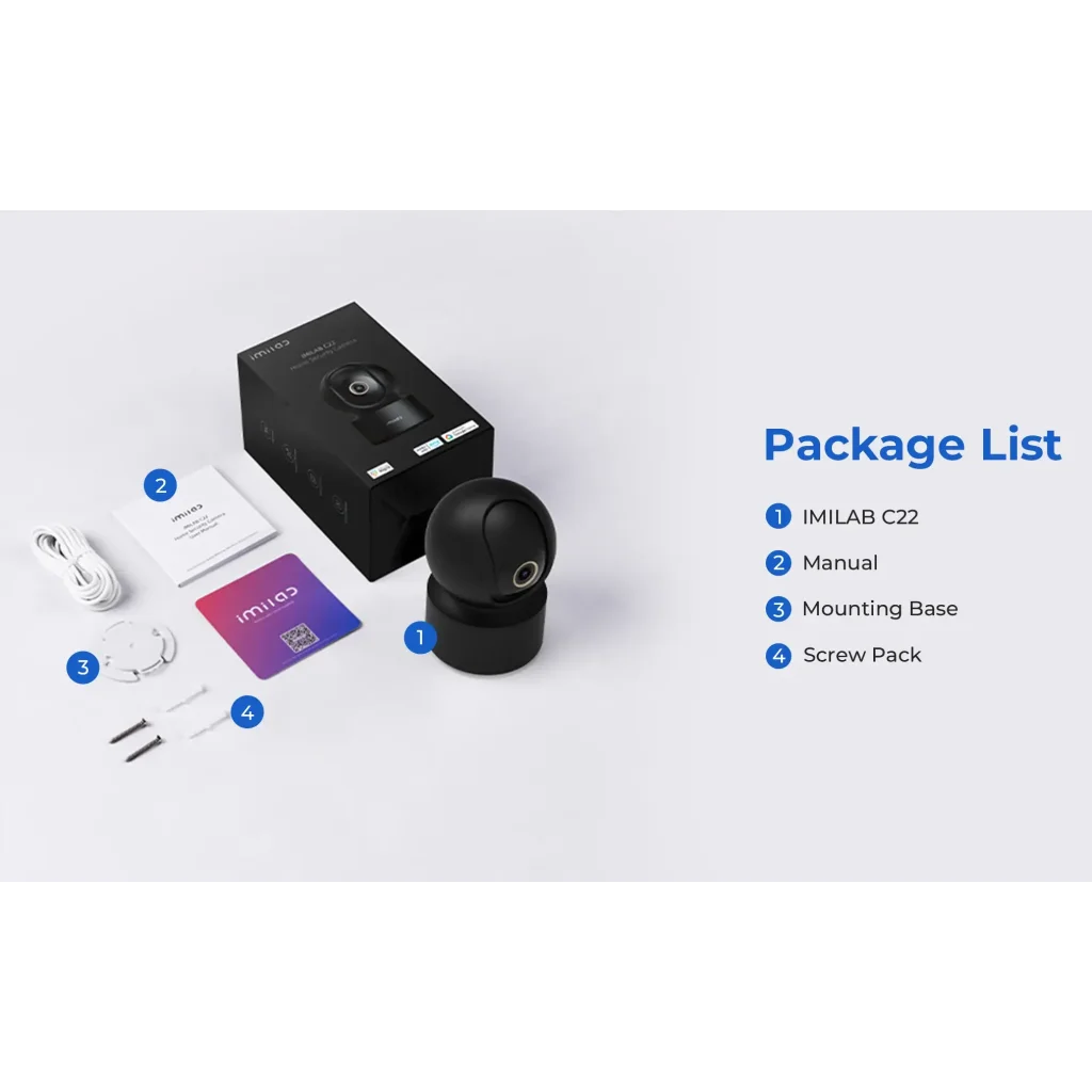 IP-камера відеоспостереження IMILAB C22 Home Security Camera Black (CMSXJ60A) EU