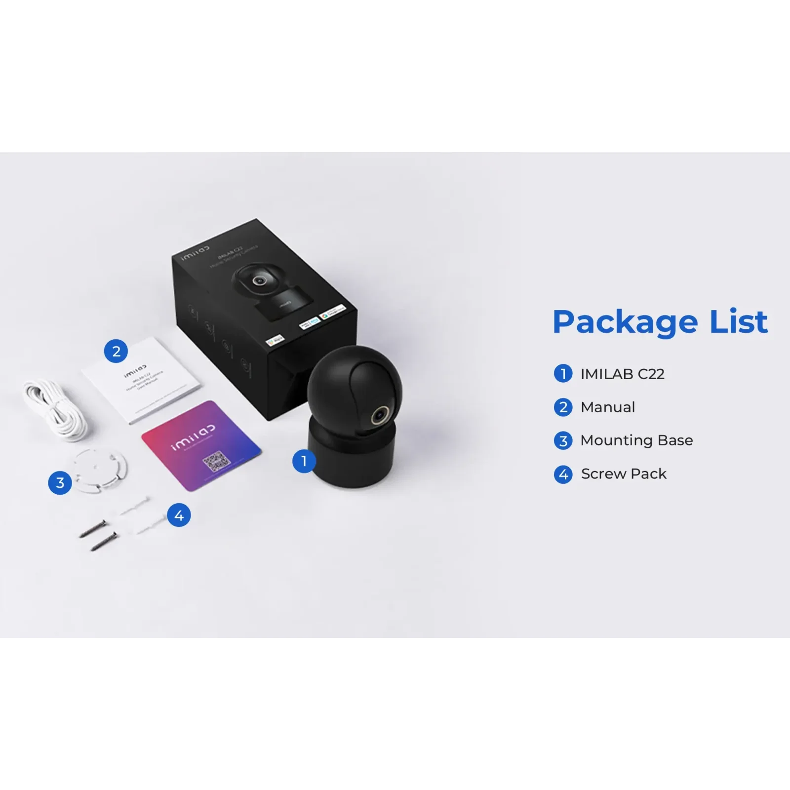 IP-камера видеонаблюдения IMILAB C22 Home Security Camera Black (CMSXJ60A) EU