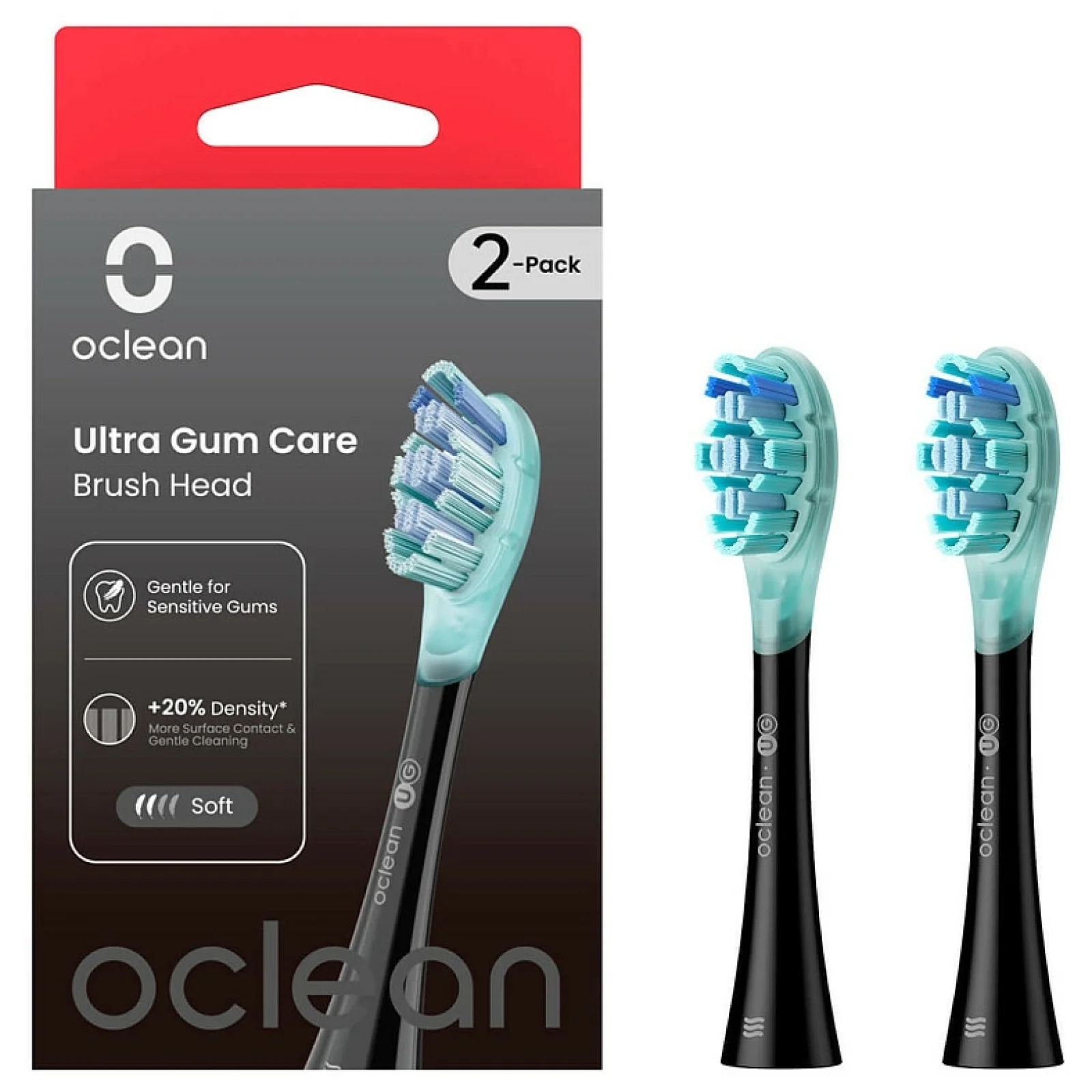 Насадка для зубної щітки Oclean X10/XPro/X/One/SE/Air/Z1 Ultra Clean Head Black (2 шт) (UG02 B02)