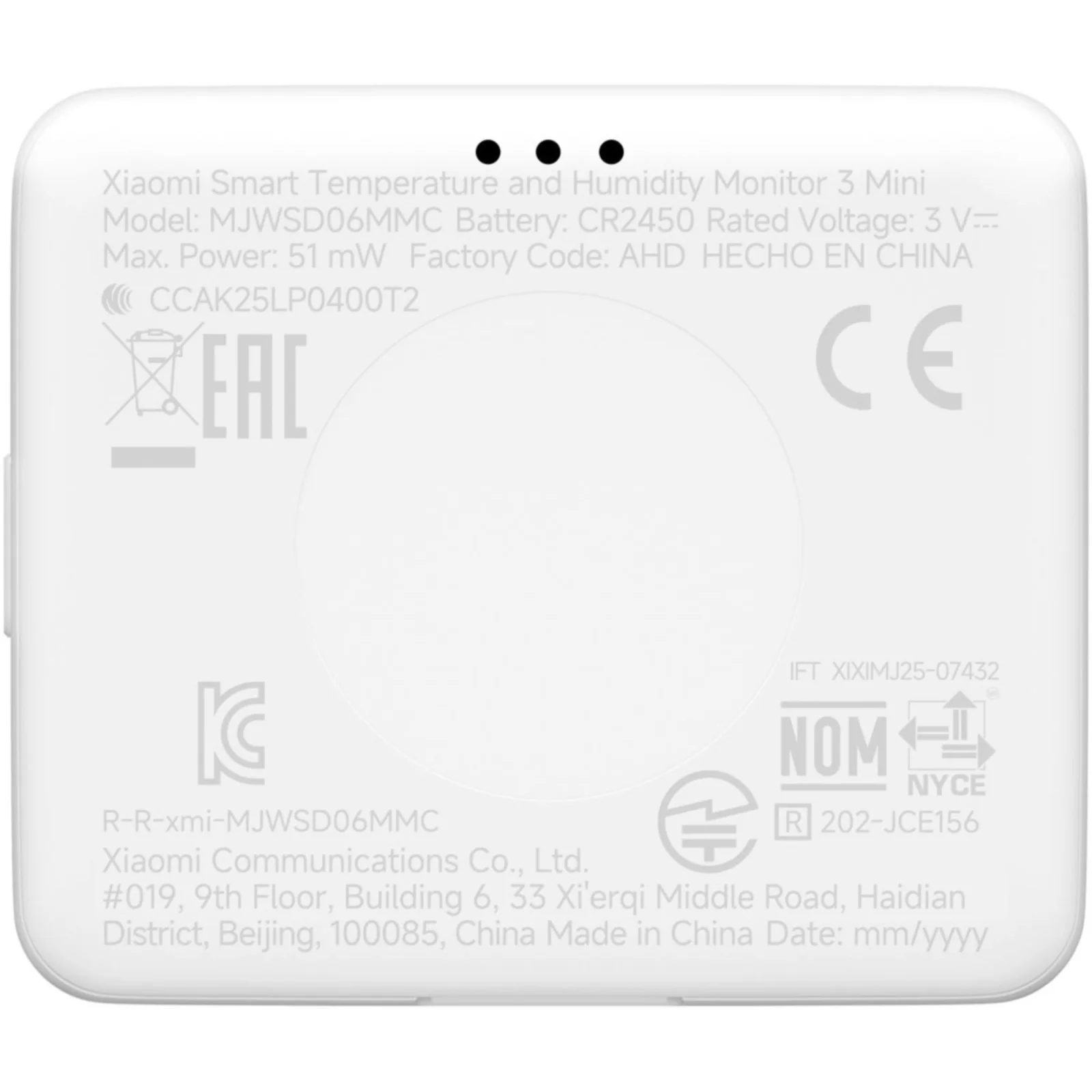 Датчик температури і вологості Xiaomi 3 Mini White (QBH4312GL) EU