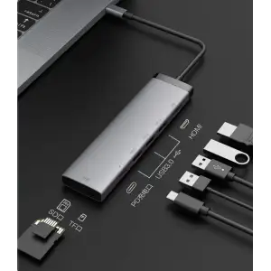 USB-Хаб Xiaomi MiiW Type-C HUB 7-in-1 PD100W+USB3.0*3+HDMI+TF+SD (MWCMA01/3133822)