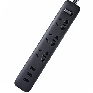 Колір: Чорний - Подовжувач Xiaomi Mi Power Strip 3 розетки + 3 USB Black (NRB4002CN, NRB4015CN)