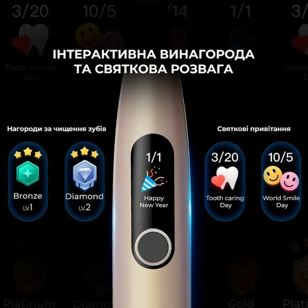 Зубная электрощетка Xiaomi Oclean X Pro Digital Electric Toothbrush Champagne Gold