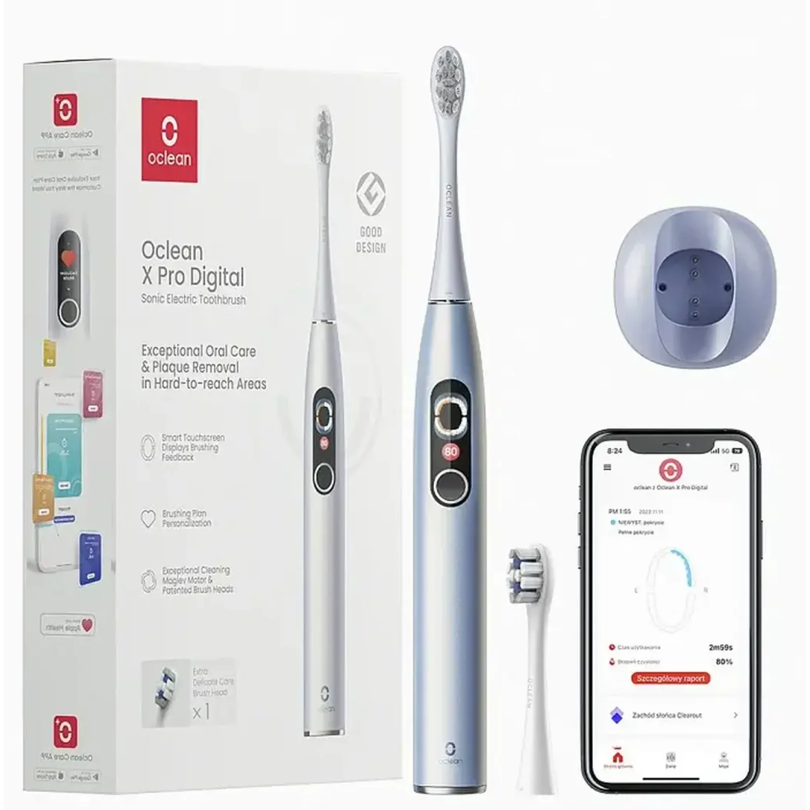 Зубная электрощетка Xiaomi Oclean X Pro Digital Electric Toothbrush Glamour Silver