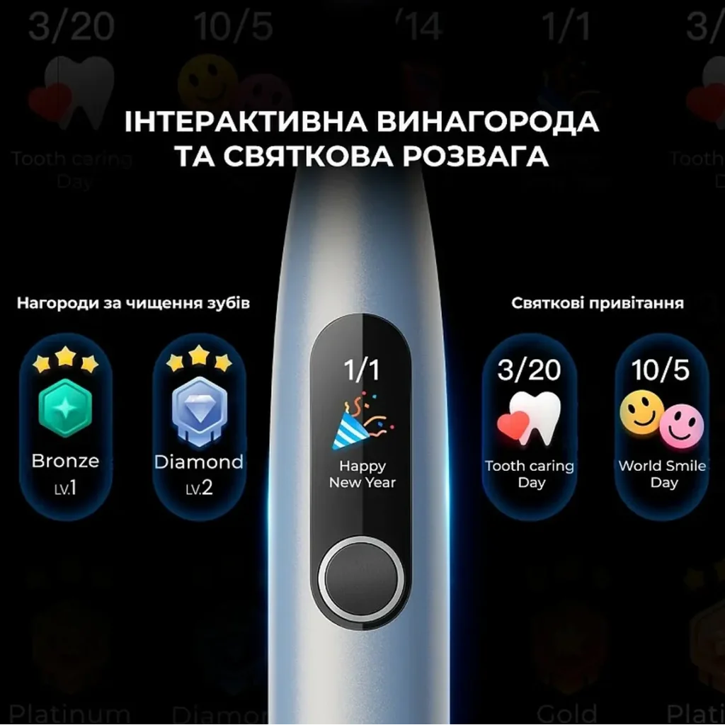 Зубна електрощітка Xiaomi Oclean X Pro Digital Electric Toothbrush Glamour Silver