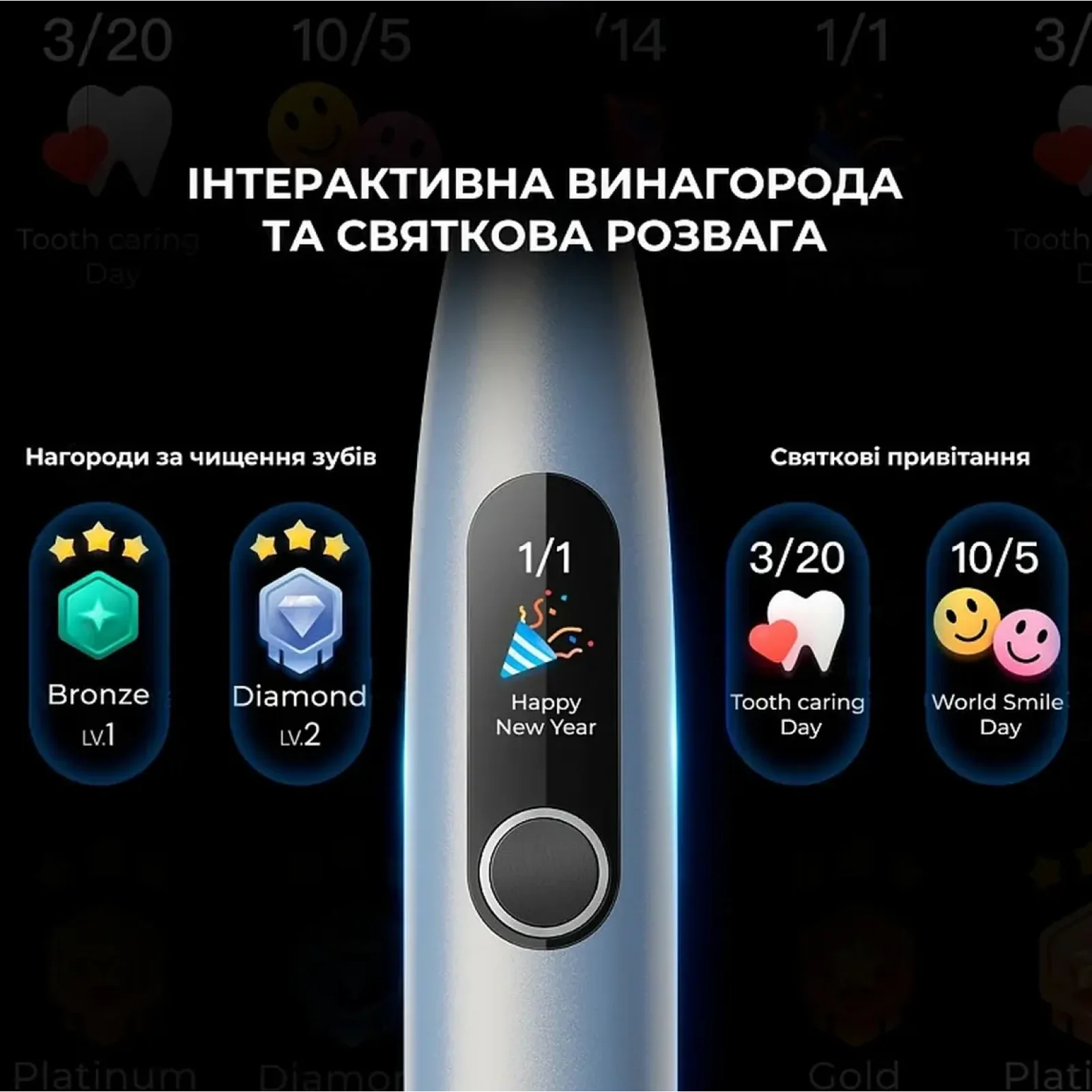 Зубная электрощетка Xiaomi Oclean X Pro Digital Electric Toothbrush Glamour Silver