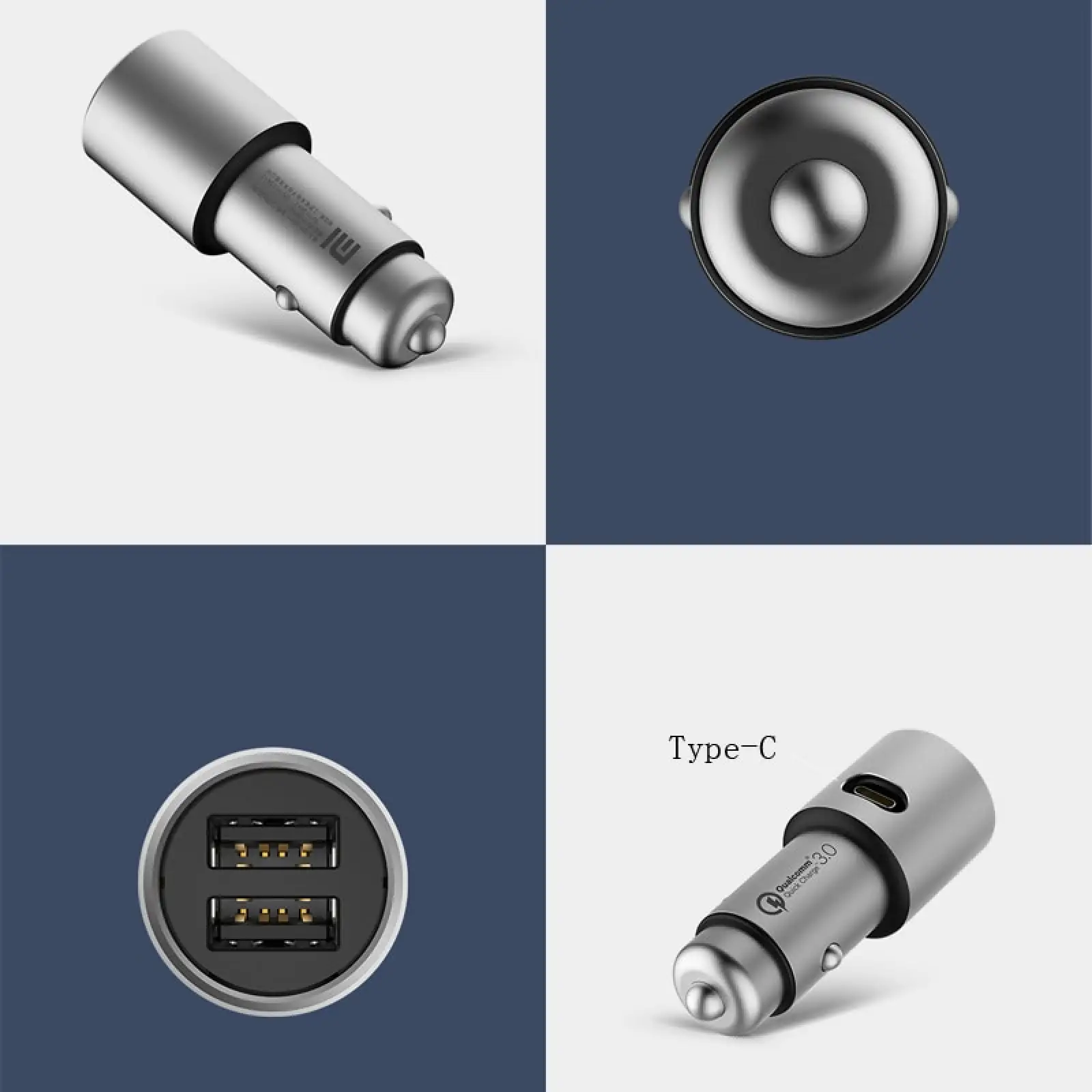 АЗП Xiaomi Roidmi Dual USB Car Charger QC 3.0 2USB Silver (XMDUCCQC30) (GDS4053CN) UA
