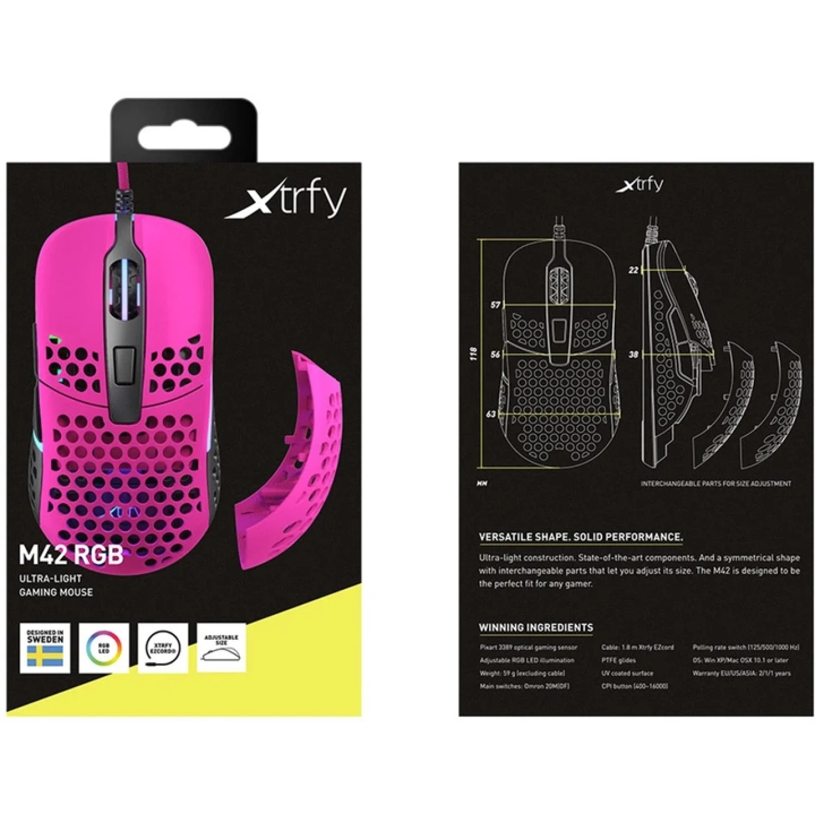 Миша Xtrfy M42 USB-A RGB Pink (XG-M42-RGB-PINK) UA