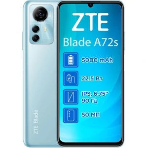 Цвет: Голубой - Смартфон ZTE A72S 4/128GB Blue UA