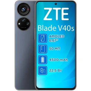Цвет: Черный - Смартфон ZTE V40S 6/128GB Black UA