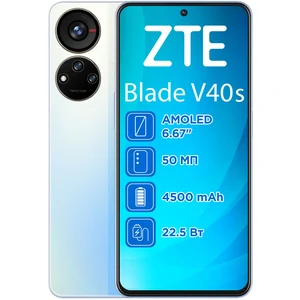 Цвет: Голубой - Смартфон ZTE V40S 6/128GB Blue UA