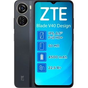 Колір: Чорний - Смартфон ZTE V40 Design 6/128GB Black UA