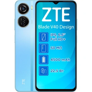 Колір: Блакитний - Смартфон ZTE V40 Design 6/128GB Blue UA