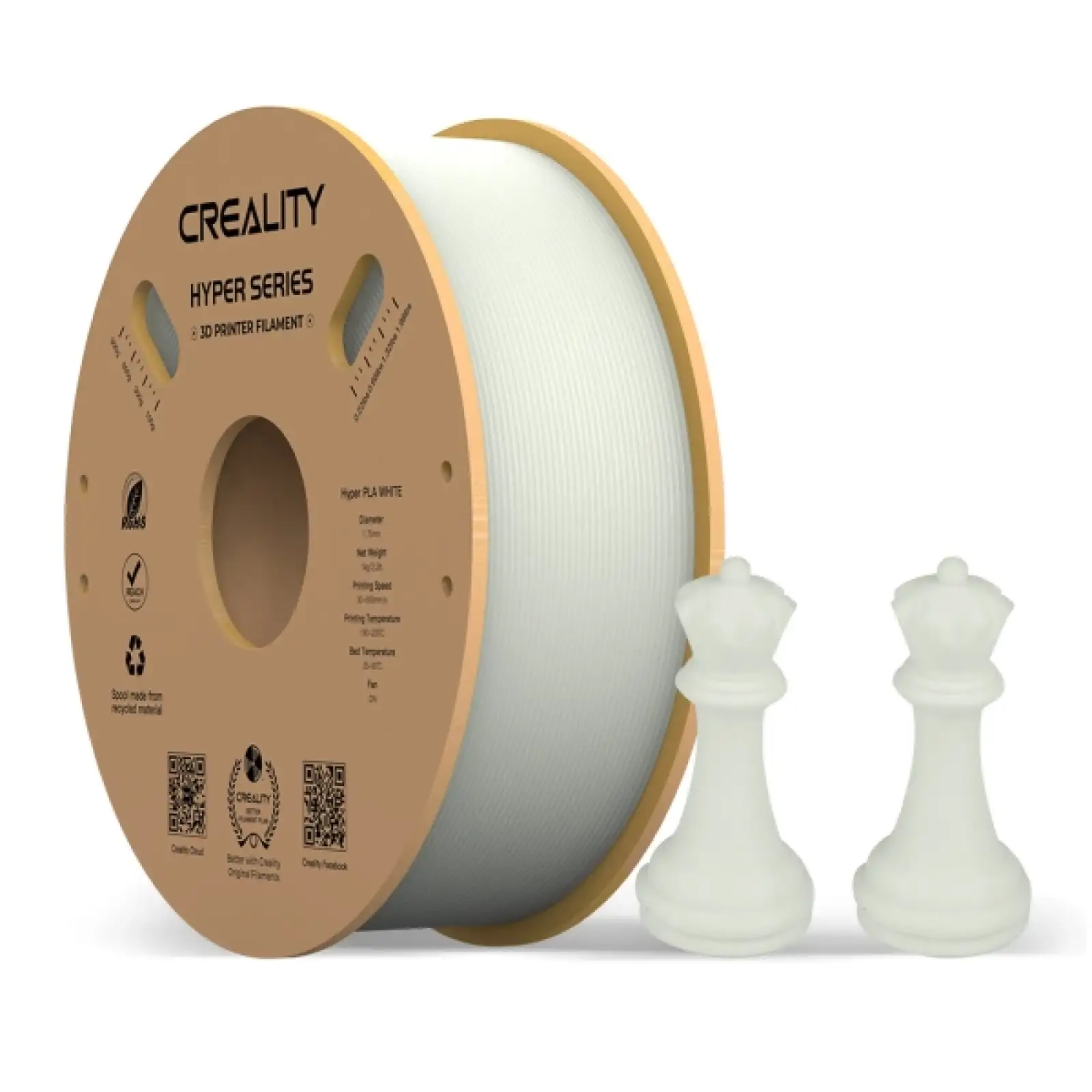 Филамент Creality Hyper PLA Filament 1кг, 1.75мм, білий 3301010335