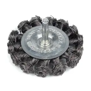 Щетка торцевая 75 мм, для дрели, 1/4", витая проволока Polax (54-174) UA