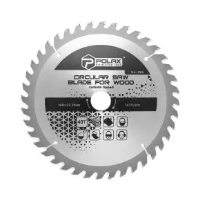 Диск пильный Polax по дереву с твердосплавными напайками 180x22.2/20, 40Т (54-139) UA
