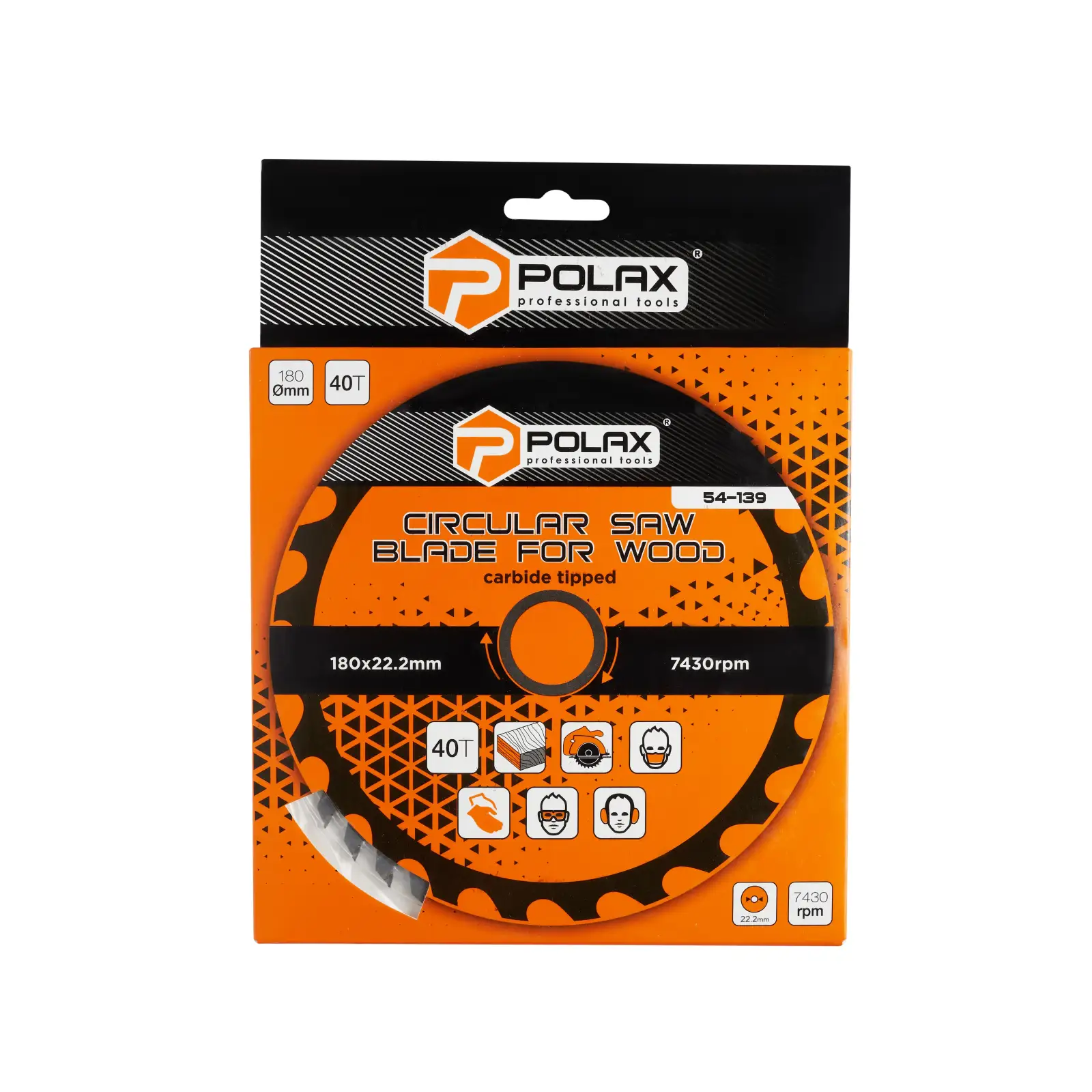 Диск пильний Polax по дереву з твердосплавними напайками 180x22.2/20, 40Т (54-139) UA