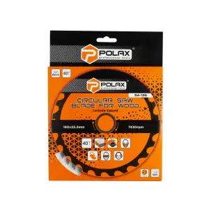 Диск пильний Polax по дереву з твердосплавними напайками 180x22.2/20, 40Т (54-139) UA