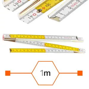 Линейка деревянная складная Polax 1 м 24.5х9.2х8.2 см (38-071) UA