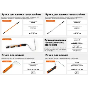Ручка для валика 6 х 150 мм двухкомпонентная профессиональная Polax (07-006) UA