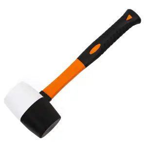 Киянка гумова чорно-біла Polax, ручка з фібергласу, 680 г (39-009) UA