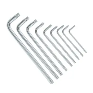 Набор шестигранных TORX ключей Polax Г-образных удлиненных, 9 предметов, Т10-Т50, Cr-V (25-008) UA