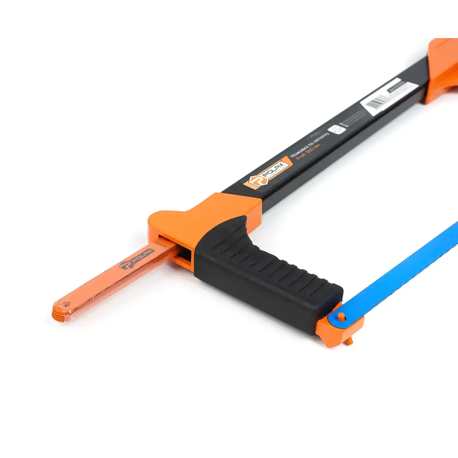 Ножівка по металу Polax Profi з металевою прогумованою ручкою 300 мм (33-004) UA