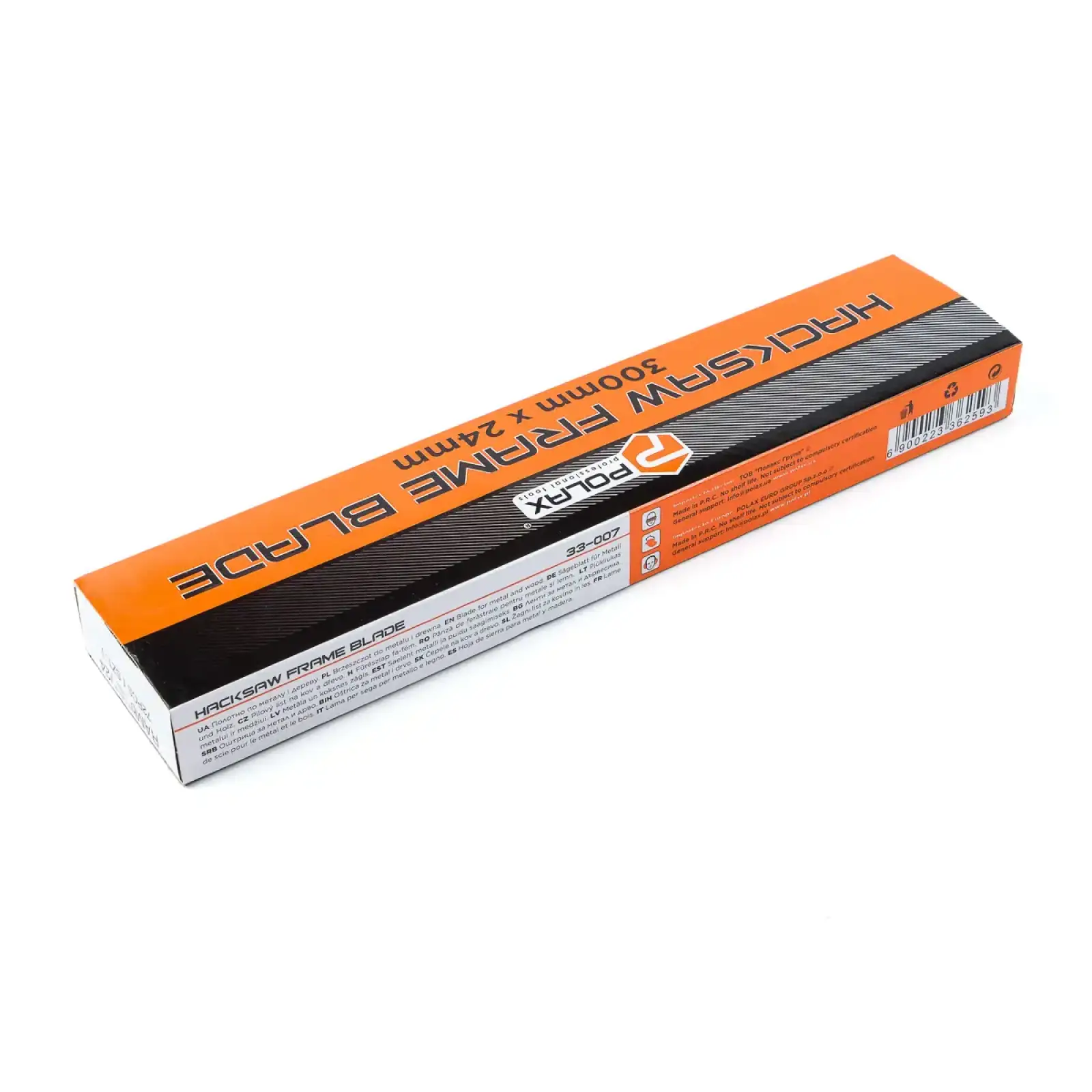 Ножівкове полотно двостороннє по металу Polax 300 х 24 х 0.5 мм, 24TPI, 72 шт. (33-007) UA