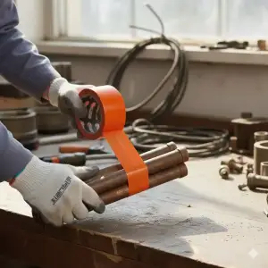 Скотч армированный Polax клейкая лента оранжевая 50 мм х 10 м (101-168) UA
