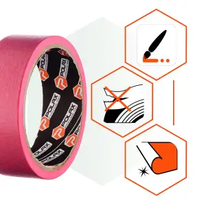 Малярна клейка стрічка Polax з рисового паперу Delicate 25 мм х 20 м (101-096) UA