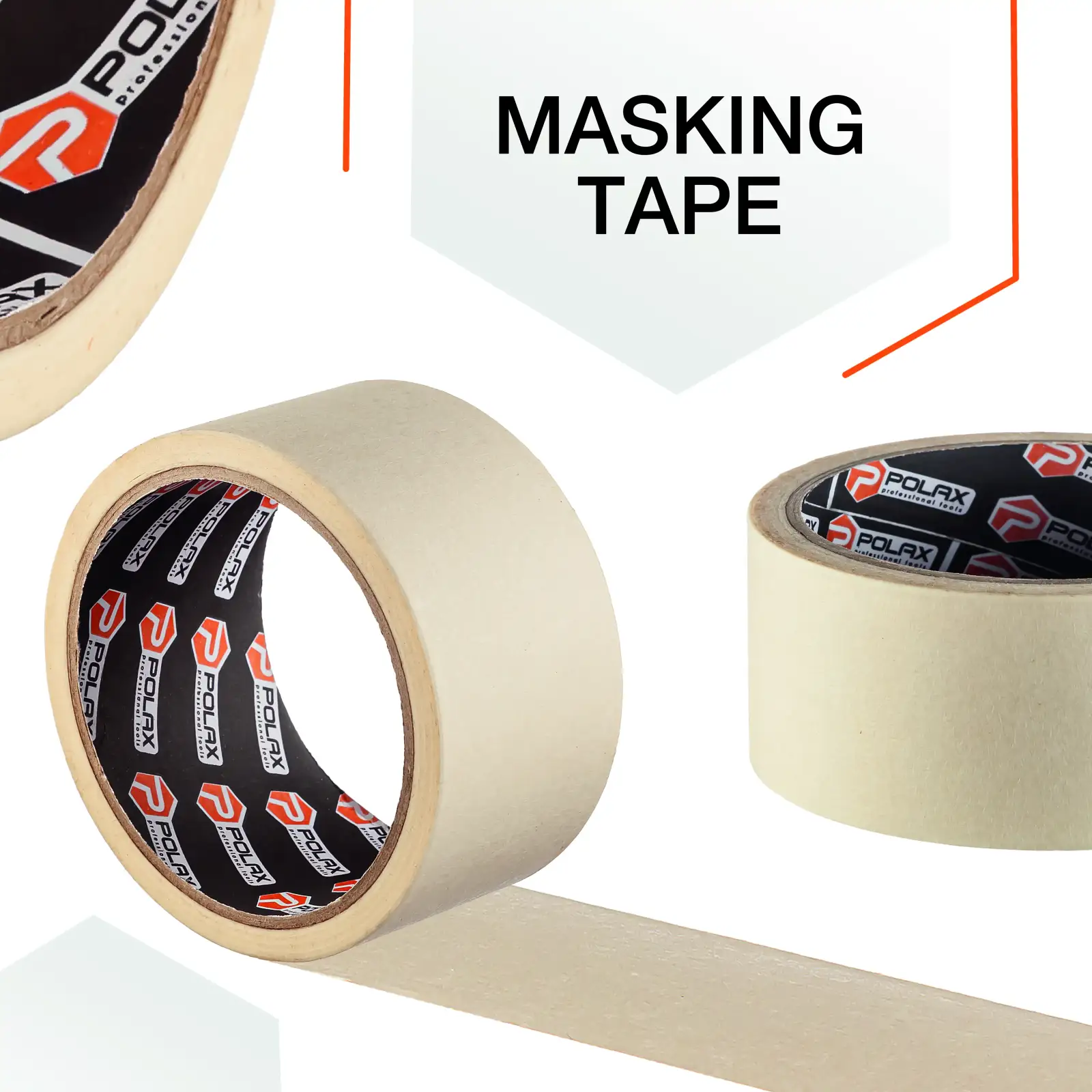 Малярна клейка стрічка Polax Profi 38 мм х 40 м (101-070) UA