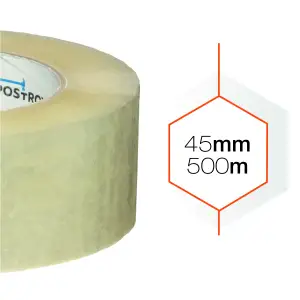 Клейка стрічка Postroy скотч пакувальний 500 м x 45 мм (101-047) UA