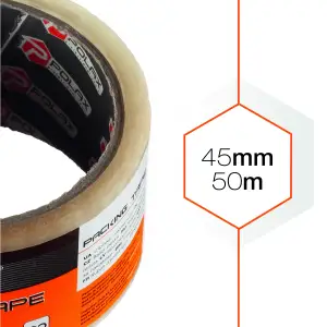 Клейкая лента Polax скотч упаковочный прозрачный 50 м x 45 мм (101-050) UA